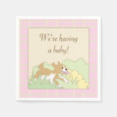 Baby shower Cocktail servetten/Roze Bouw een douch Servetten (Voorkant)