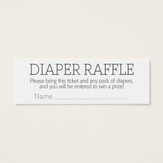 Baby shower Collectie - Luierspoelkaartje Mini Visitekaartjes (Achterkant)