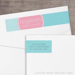Baby shower Collectie - Roze en Aqua Blue Chevrons