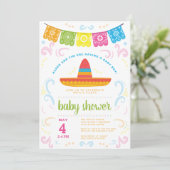 Baby shower Colorful May FIESTA-uitnodiging Kaart (Staand voorkant)