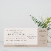 Baby Shower Concert Ticket Invitation (Staand voorkant)