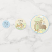 Baby shower Confetti bouwt een bibliotheek/blauw (Achterkanten)