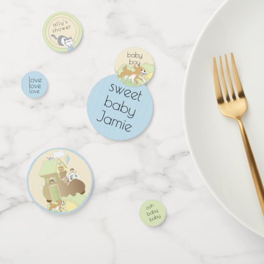 Baby shower Confetti bouwt een bibliotheek/blauw (Groep)