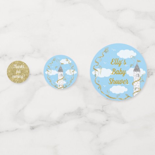 Baby shower Confetti Castle in de lucht (Achterkanten)