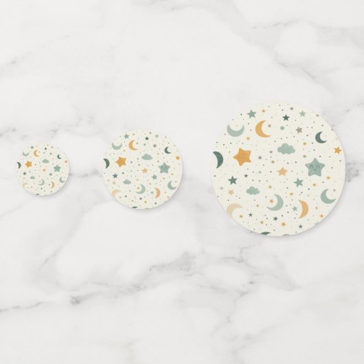 Baby Shower Confetti - Celestial Table Scatter (Voorkanten)