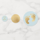 Baby shower Confetti Classic Blue N Gold (Voorkanten)