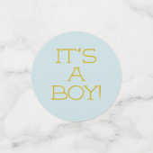 Baby shower Confetti Classic Blue N Gold (Kleine voorkant)