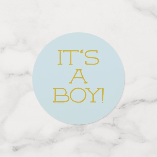 Baby shower Confetti Classic Blue N Gold (Kleine voorkant)