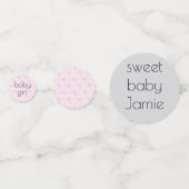 Baby shower Confetti Dolfijnen Roze en grijs (Voorkanten)