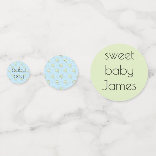 Baby shower Confetti Dolphins Blue en Green (Voorkanten)