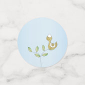 Baby shower Confetti Gold Blue Birds (Kleine voorkant)