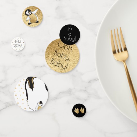 Baby shower Confetti Goud Mama N Baby Pinguïns (Groep)
