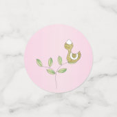 Baby shower Confetti goudroze vogels (Kleine voorkant)