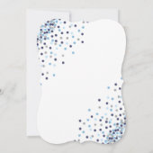 baby shower Confetti Invitation Blue en Silver Kaart (Achterkant)