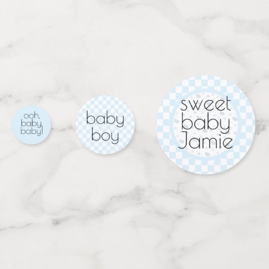 Baby shower Confetti Snips en Snails Blue N Grijs (Voorkanten)