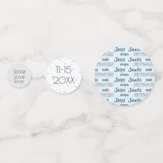 Baby shower Confetti Snips en Snails Blue N Grijs (Achterkanten)