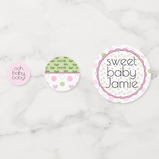 Baby shower Confetti Sugar en Spice Pink N Groen (Voorkanten)