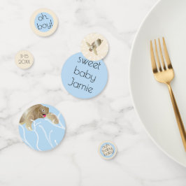 Baby shower Confetti Turtle Blue en Cream