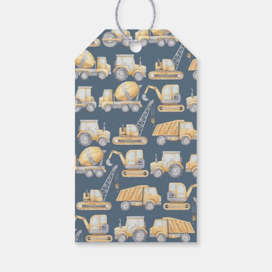 Baby shower constructietransport cadeaulabel (Achterkant)