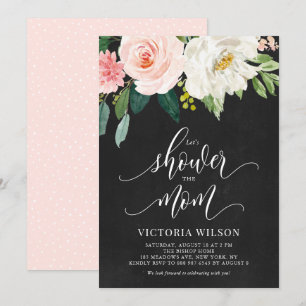 Baby shower "country chalkboard Blush Floral Herfs Kaart