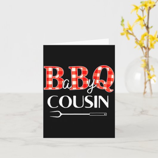 Baby Shower Cousin Bbq Party Cute Matching Family  Kaart (Gele Bloem)