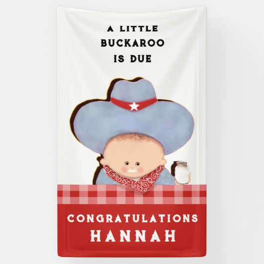 Baby shower Cowboy Congrats Spandoek (Verticaal)