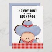 Baby shower Cowboy Kaart (Voorkant / Achterkant)