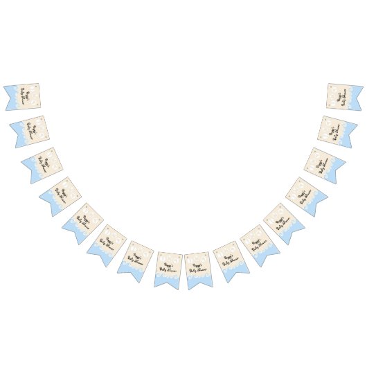 Baby shower Cream/Blue Mobile, Swallowtail Banner (Alle)