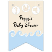 Baby shower Cream/Blue Mobile, Swallowtail Banner (Eerste vlag)