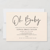 Baby shower Cream Modern Boho Genderneutraal Kaart (Voorkant)