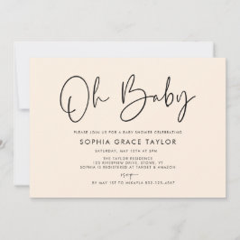 Baby shower Cream Modern Boho Genderneutraal Kaart