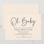 Baby shower Cream Modern Boho Genderneutraal Kaart (Voorkant / Achterkant)