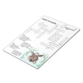 Baby shower Crossword Koe Calf Game Notitieblok (Schuin)