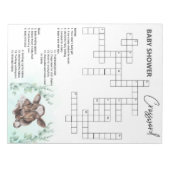 Baby shower Crossword Koe Calf Game Notitieblok (Voorkant)