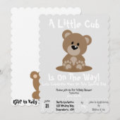 baby shower Cub nodigt uit! Kaart (Voorkant / Achterkant)