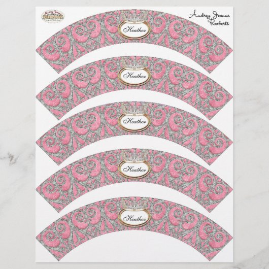 Baby shower Cupcake Decor - Royal Princess Crown Flyer (Voorkant)