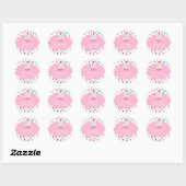 Baby shower Cupcake Stickers Polka Dot Roze (Vel)