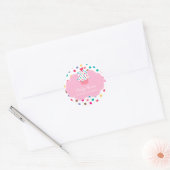 Baby shower Cupcake Stickers Polka Dot Roze (Envelop)