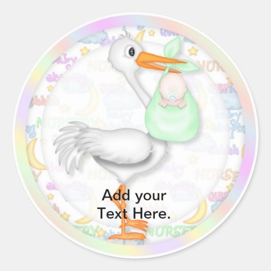 Baby shower Cupcake Toppers Stickers (Voorkant)