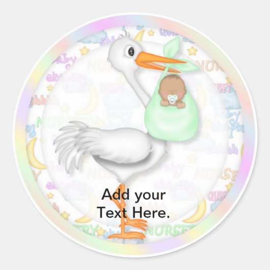 Baby shower Cupcake Toppers Stickers (Voorkant)