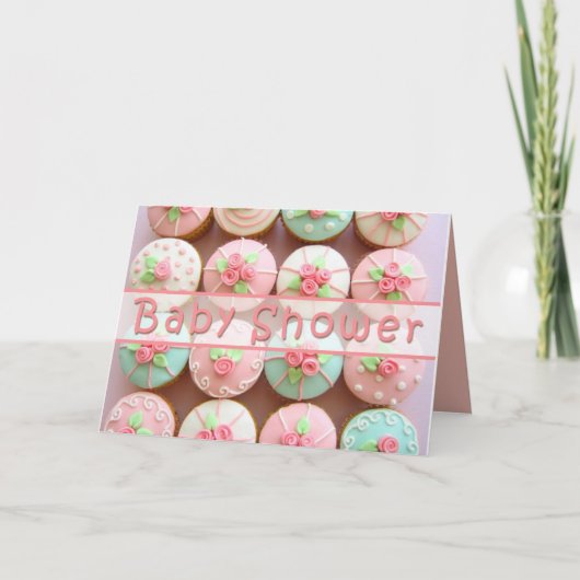 Baby shower - Cupcakes met pastel Design (Voorkant)