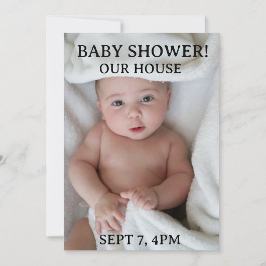  BABY SHOWER CUSTOM PHOTO INVITATIONS KAART (Voorkant)