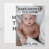 BABY SHOWER CUSTOM PHOTO INVITATIONS KAART (Voorkant / Achterkant)