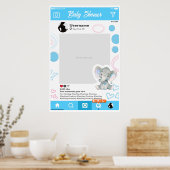 Baby shower Custom Selfie Lijst Elefante Poster (Keuken)