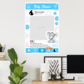 Baby shower Custom Selfie Lijst Elefante Poster (Thuiskantoor)