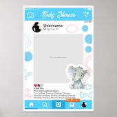 Baby shower Custom Selfie Lijst Elefante Poster (Voorkant)