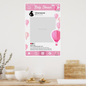Baby shower Custom Selfie Lijst Globos Aeroestatis Poster (Keuken)