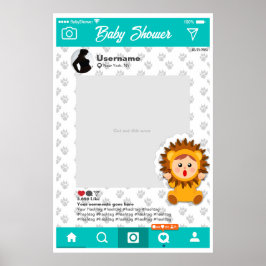 Baby shower Custom Selfie Lijst Leoncito Poster