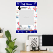 Baby shower Custom Selfie Lijst Marino Poster (Thuiskantoor)