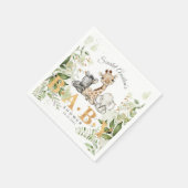 Baby shower Cute African Animals Greenery Servet (Hoek)